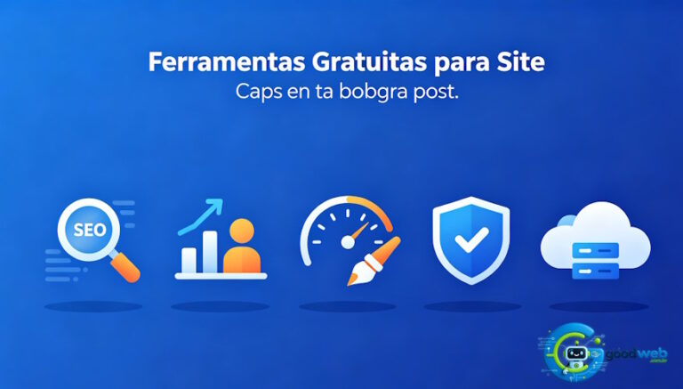 Conjunto de ferramentas gratuitas para site organizadas em ícones